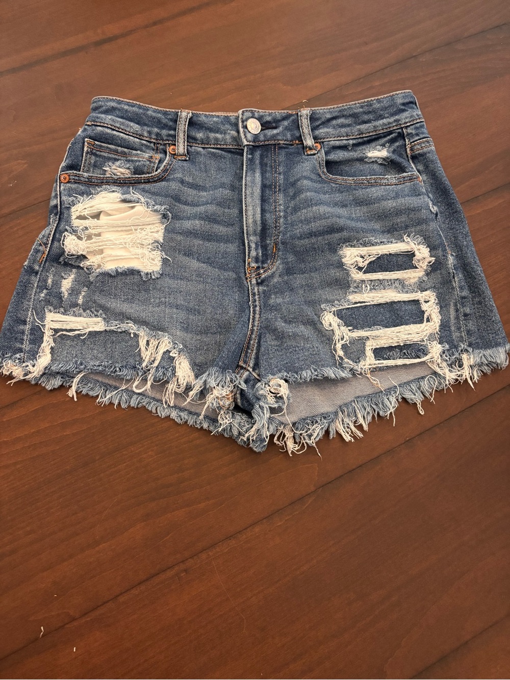 American Eagle Outfitters Distressed Denim Cutoff Shorts - Blue